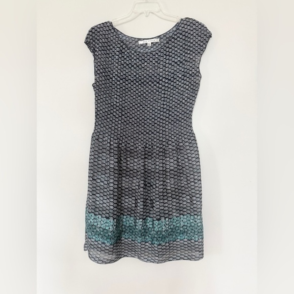 *2 for $20* Max Studio Sheer Lined Black Teal Dress Sz XL AN